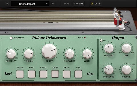 Pulsar Audio Primavera modelling spring reverb plug-in vintage hardware effect emulation
