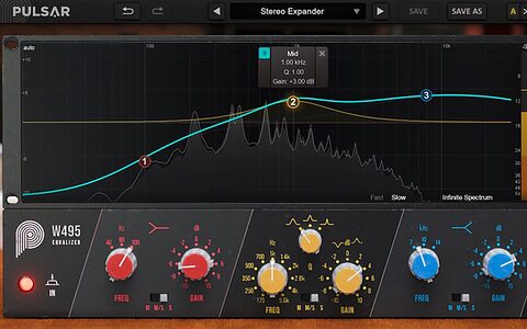 Pulsar Audio w495 Neumann analogue three-band mid-side EQ plug-in