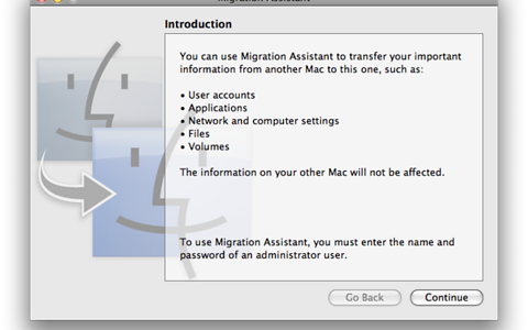 If your new Mac is already set up, Migration Assistant will copy across all applications, libraries, preferences and so on from the backup of your old Mac. If your new Mac is already set up, Migration Assistant will copy across all applications, libraries, preferences and so on from the backup of your old Mac.