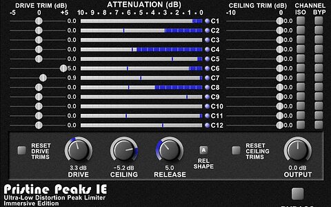 RJ Studios Pristine Peaks IE surround immersive audio 7.1.4 peak limiter plug-in