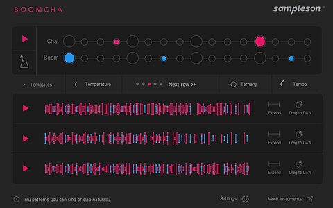 Sampleson Boomcha MIDI drum pattern creation plug-in