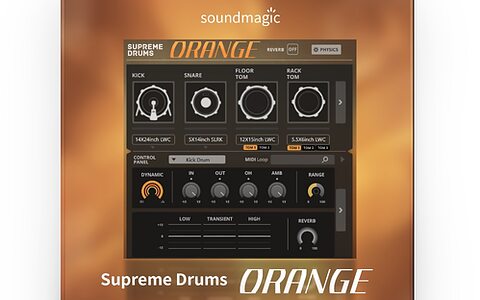 Sound Magic Supreme Drums Orange virtual drum instrument sample library physical modelling
