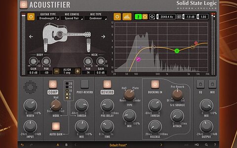 SSL Acoustifier acoustic guitar DI to mic emulation plug-in