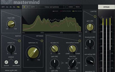 United Plugins Mastermind automatic EQ match mastering limiter saturation stereo width plug-in