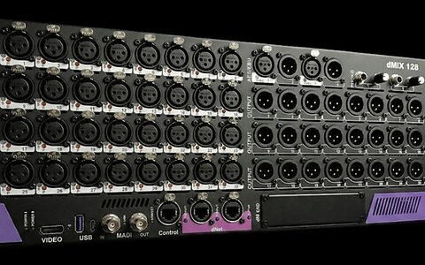 Violet Audio dMix 128 digital routing matrix mixer AES67 Dante MADI