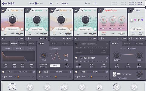 Wavea Flite V2 FM granular wavetable software synthesizer