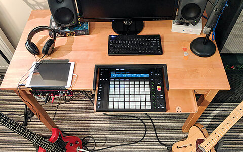 Photo of author's minimalist studio setup.